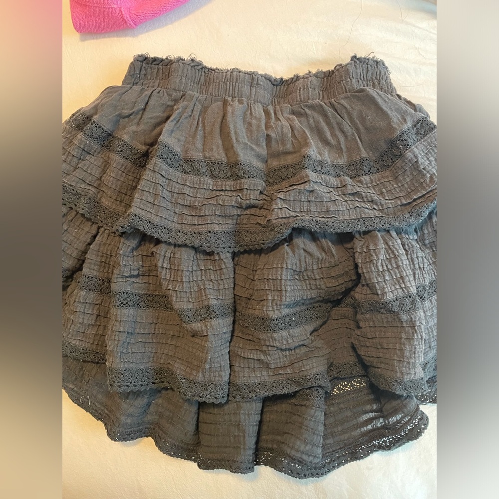 Aerie Black Ruffle Skirt